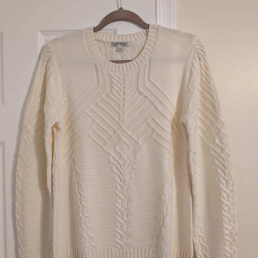Orvis Women's Cream Cable Knit Sweater